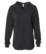 Women's California Wave Wash Hooded Pullover in color Black